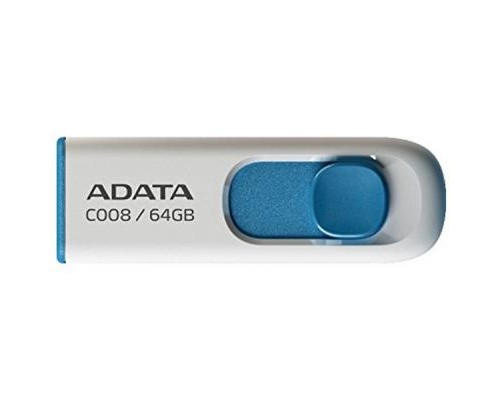 USB флеш накопичувач ADATA 64GB C008 White+Blue USB 2.0 (AC008-64G-RWE) 