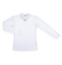 Кофта дитяча Matilda зі стійкою і мереживом на поличці (8658-164-white)