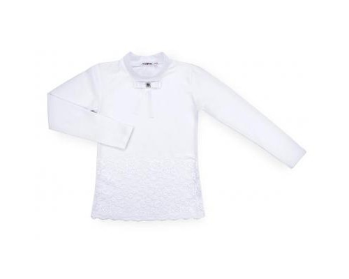 Кофта дитяча Matilda зі стійкою і мереживом на поличці (8658-164-white)
