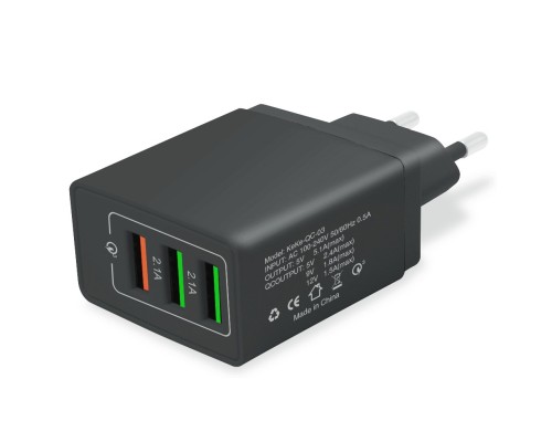 Зарядний пристрій XoKo QC-305 3 USB 5.1A Black (QC-305-BK)
