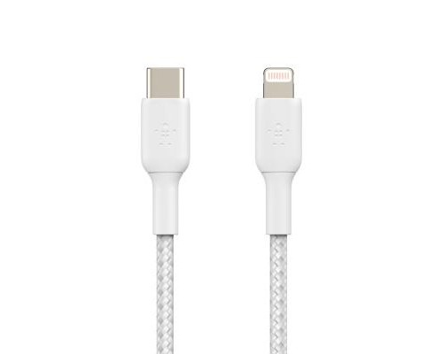 Дата кабель USB 2.0 AM to Lightning 1.0m BRAIDED white Belkin (CAA004BT1MWH)