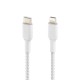 Дата кабель USB 2.0 AM to Lightning 1.0m BRAIDED white Belkin (CAA004BT1MWH)