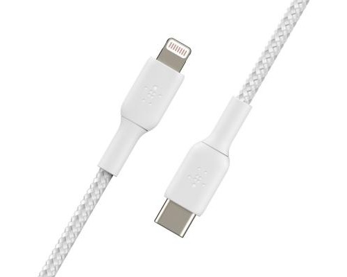 Дата кабель USB 2.0 AM to Lightning 1.0m BRAIDED white Belkin (CAA004BT1MWH)
