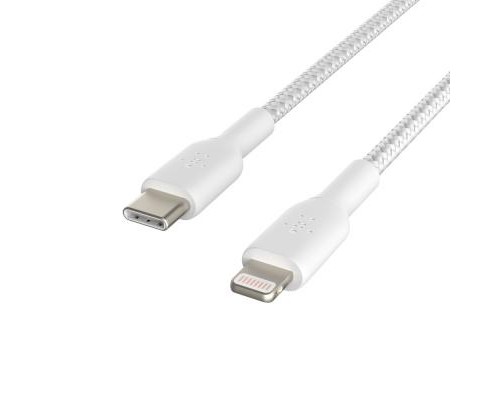 Дата кабель USB 2.0 AM to Lightning 1.0m BRAIDED white Belkin (CAA004BT1MWH)