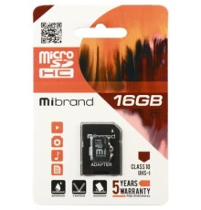 Карта пам'яті Mibrand 16GB microSDHC class 10 UHS-I (MICDHU1/16GB-A)