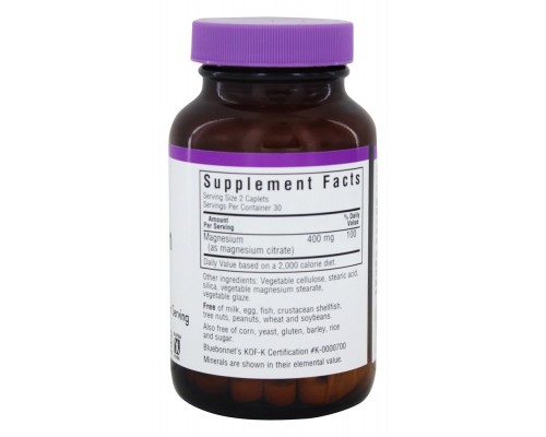 Мінерали Bluebonnet Nutrition Цитрат Магнію, 60 капсул (BLB-00729)