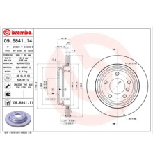 Гальмівний диск Brembo 09.6841.11