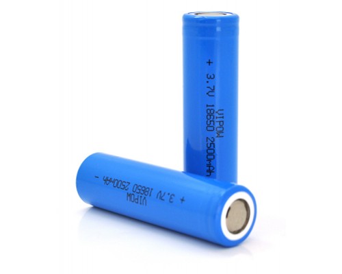 Акумулятор 18650 2500mAh, FlatTop, 3.7V, Blue Vipow (ICR18650-2500mAhFT) 