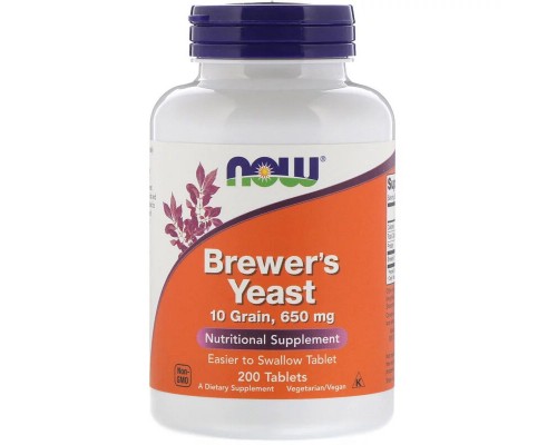 Трави Now Foods Пивні дріжджі, Brewer's Yeast, Now Food, 200 таблеток (NOW-02410)