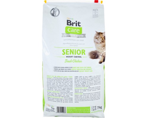 Сухий корм для кішок Brit Care Cat GF Senior Weight Control 7 кг (8595602540938)