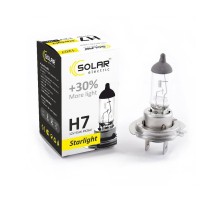 Автолампа SOLAR H7 12V 55W PX26d Starlight+30 (1207)