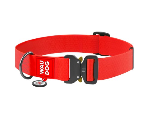 Нашийник для тварин WAUDOG Waterproof з QR паспортом XXL Ш 40 мм Д 43-70 см(червоний) (28013)