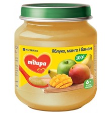 Дитяче пюре Milupa Яблуко, манго і банан з 6 місяців 125 г (5900852051401)