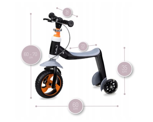 Самокат MoMi Elios 2 в 1 беговел orange (ROBI00033)
