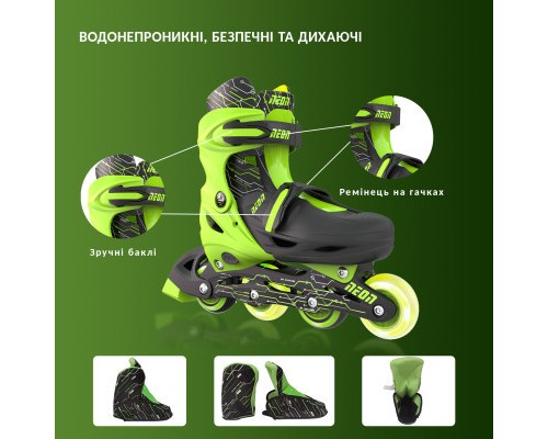 Роликові ковзани Neon Inline Green розмір 34-37 (NT08G4)