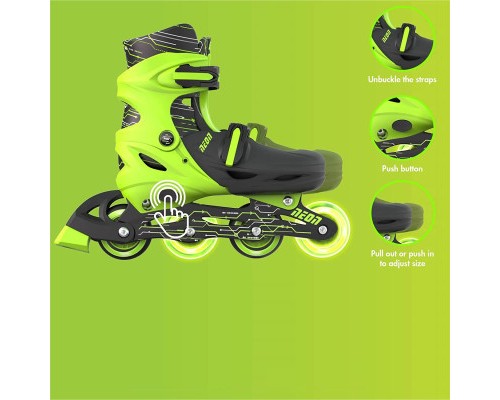 Роликові ковзани Neon Inline Green розмір 34-37 (NT08G4)