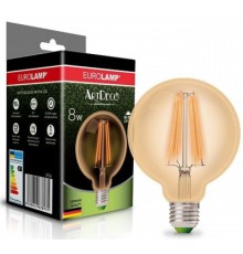 Лампочка Eurolamp G95 8W E27 4000K (LED-G95-08274(Amber))