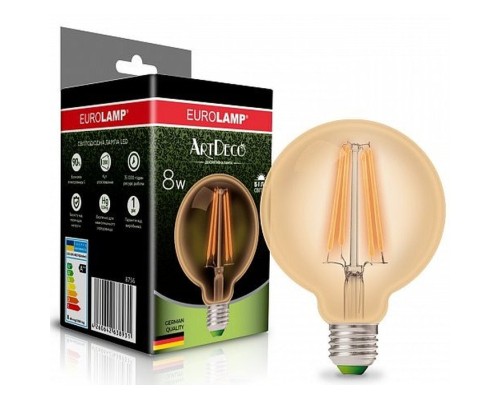 Лампочка Eurolamp G95 8W E27 4000K (LED-G95-08274(Amber))