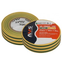 Ізоляційна стрічка AMS 0,13*19мм*20м glossy yellow-green PVC IZ-1920 YG (AMSIZ-1920YG)