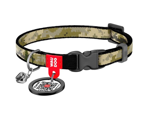 Нашийник для тварин WAUDOG Мілітарі з QR паспортом XS 20-30 см (279-4026)