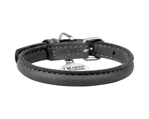Нашийник для тварин WAUDOG Soft з QR паспортом круглий Д 13 мм Д 53-63 см чорний (02691)