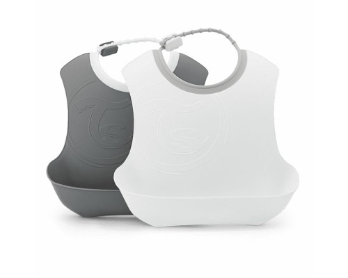 Слинявчик Twistshake Pastel Grey/ White (2шт) 4+ міс (78597)