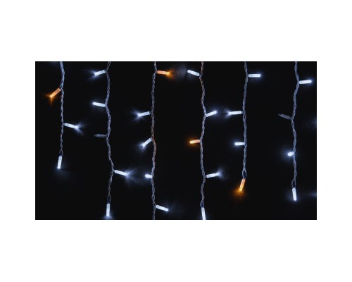 Гірлянда Delux ICICLE 100LED 2x0.7 м Жовтий flash Білий/Білий IP44 (90015181)