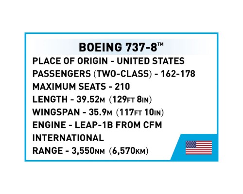 Конструктор Cobi Боінг 737-8, 1:110 340 деталей (COBI-26608)