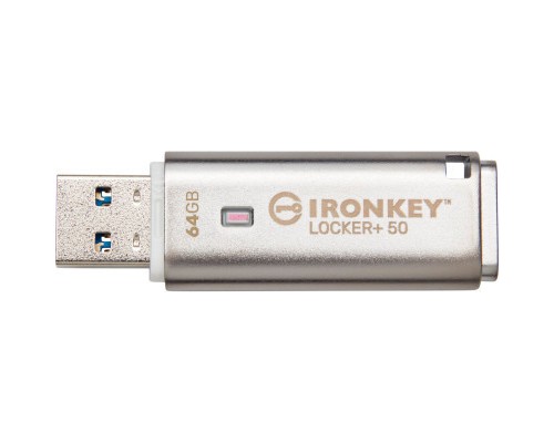 USB флеш накопичувач Kingston 64GB IronKey Locker Plus 50 AES Encrypted USB 3.2 (IKLP50/64GB) 