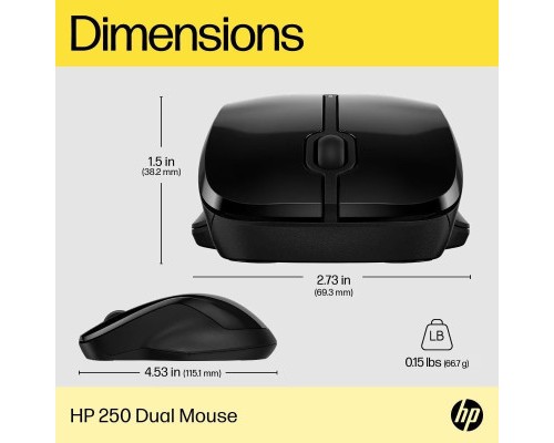 Мишка HP 250 Dual Wireless/Bluetooth Black (6V2J7AA)