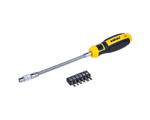 Викрутка Sigma Mega з гнучким валом + біти 6шт CrV (4009721)