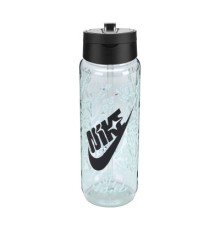 Пляшка для води Nike TR Renew Recharge Straw Bottle 24 OZ чорний, зелений 709 мл N.100.7643.301.24 (887791762375)