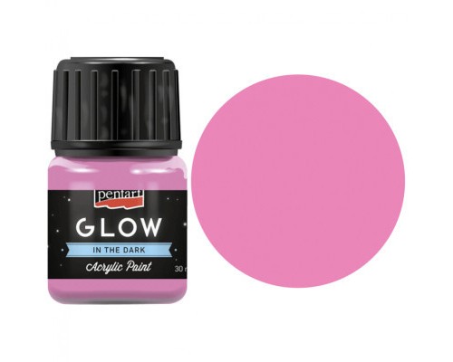 Акрилові фарби Pentart для декору Glow in the dark, Рожевий, 30 мл (5997412761429)