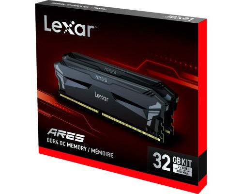 Модуль пам'яті для комп'ютера DDR4 16GB (2x8GB) 3600 MHz Ares Black Lexar (LD4BU008G-R3600GD0A)