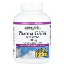 Амінокислота Natural Factors GABA (Гамма-аміномасляна кислота), 100 мг, Stress Relax, Pharma GABA, 1 (NFS-02838)