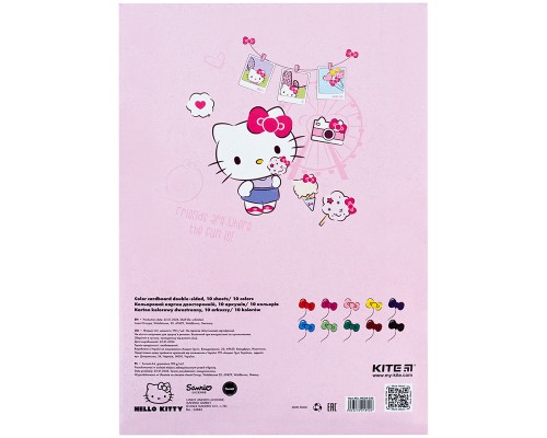 Кольоровий картон Kite А4 двосторонній Hello Kitty 10 аркушів (HK24-255)