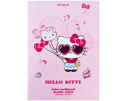 Кольоровий картон Kite А4 двосторонній Hello Kitty 10 аркушів (HK24-255)