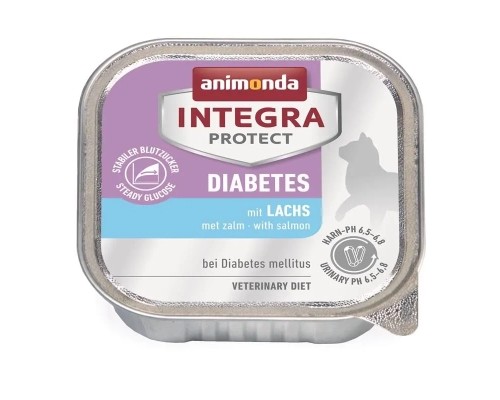 Вологий корм для кішок Animonda Integra Protect Diabetes при діабеті з лососем (4017721866880)