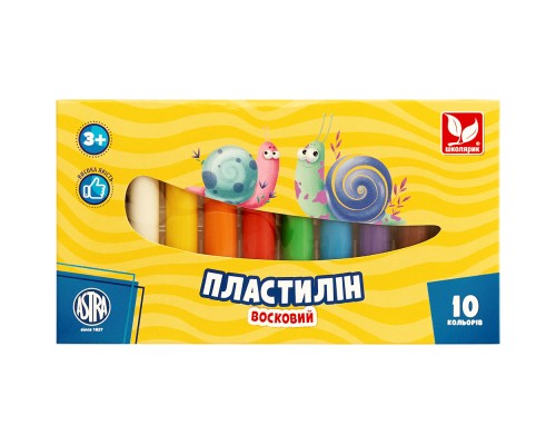 Пластилін Школярик Круглий 10 кольорів 130 г (83812902-UA)
