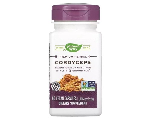 Вітамінно-мінеральний комплекс Nature's Way Кордіцепс, 500 мг, Cordyceps, 60 вегетаріанських капсул (NWY-15384)