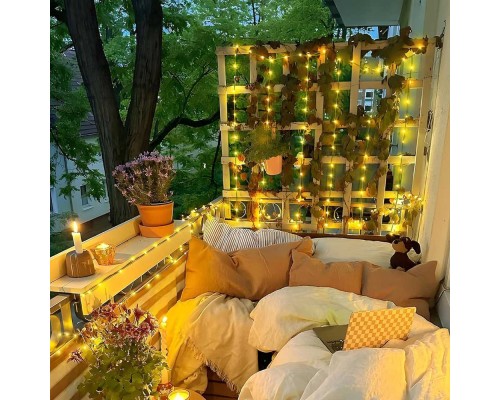 Гірлянда ColorWay Роса LED 100 10 м 8 функцій теплий колір USB (CW-G-100L10NU)