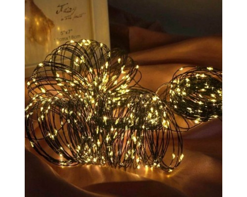 Гірлянда ColorWay Роса LED 100 10 м 8 функцій теплий колір USB (CW-G-100L10NU)