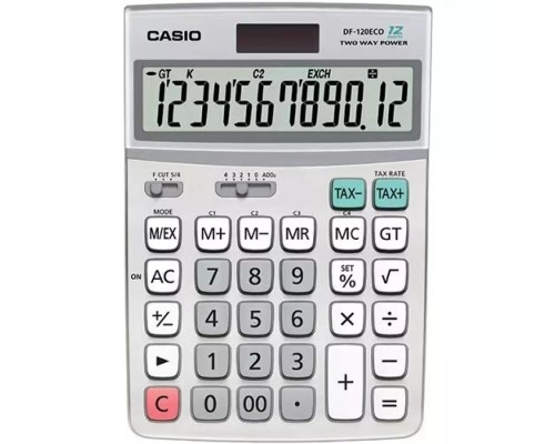 Калькулятор Casio DF-120ECO-W-EP, сірий (CALC-CAS-DF-120ECO-W)