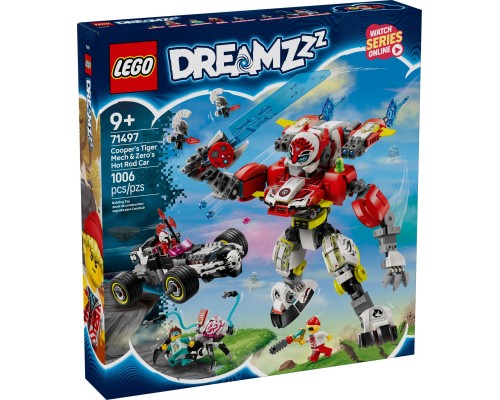 Конструктор LEGO DREAMZzz Робот-тигр Купера та Хот-род авто Зеро (71497)