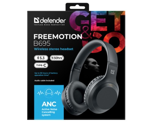 Навушники Defender FreeMotion B695 Bluetooth ANC Black (63695)