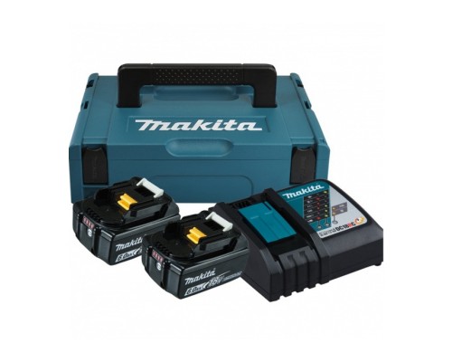 Набір акумулятор + зарядний пристрій Makita LXT BL1860B, 18V, 2x6Ah, DC18RC, Makpac (198116-4)