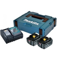 Набір акумулятор + зарядний пристрій Makita LXT BL1860B, 18V, 2x6Ah, DC18RC, Makpac (198116-4)