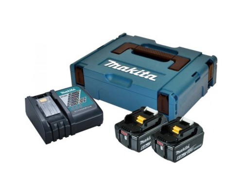 Набір акумулятор + зарядний пристрій Makita LXT BL1860B, 18V, 2x6Ah, DC18RC, Makpac (198116-4)
