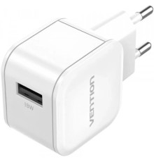 Зарядний пристрій Vention 1xUSB 18W QC3.0 White (FEKW0-EU)