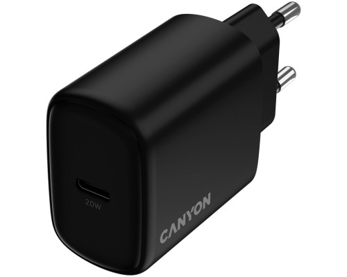 Зарядний пристрій Canyon OnCharge 200 20W 1xPD EU Black (CNE-CHA200-11)